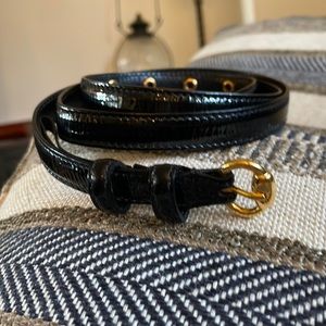 Gucci Thin Black Leather Belt 34 M